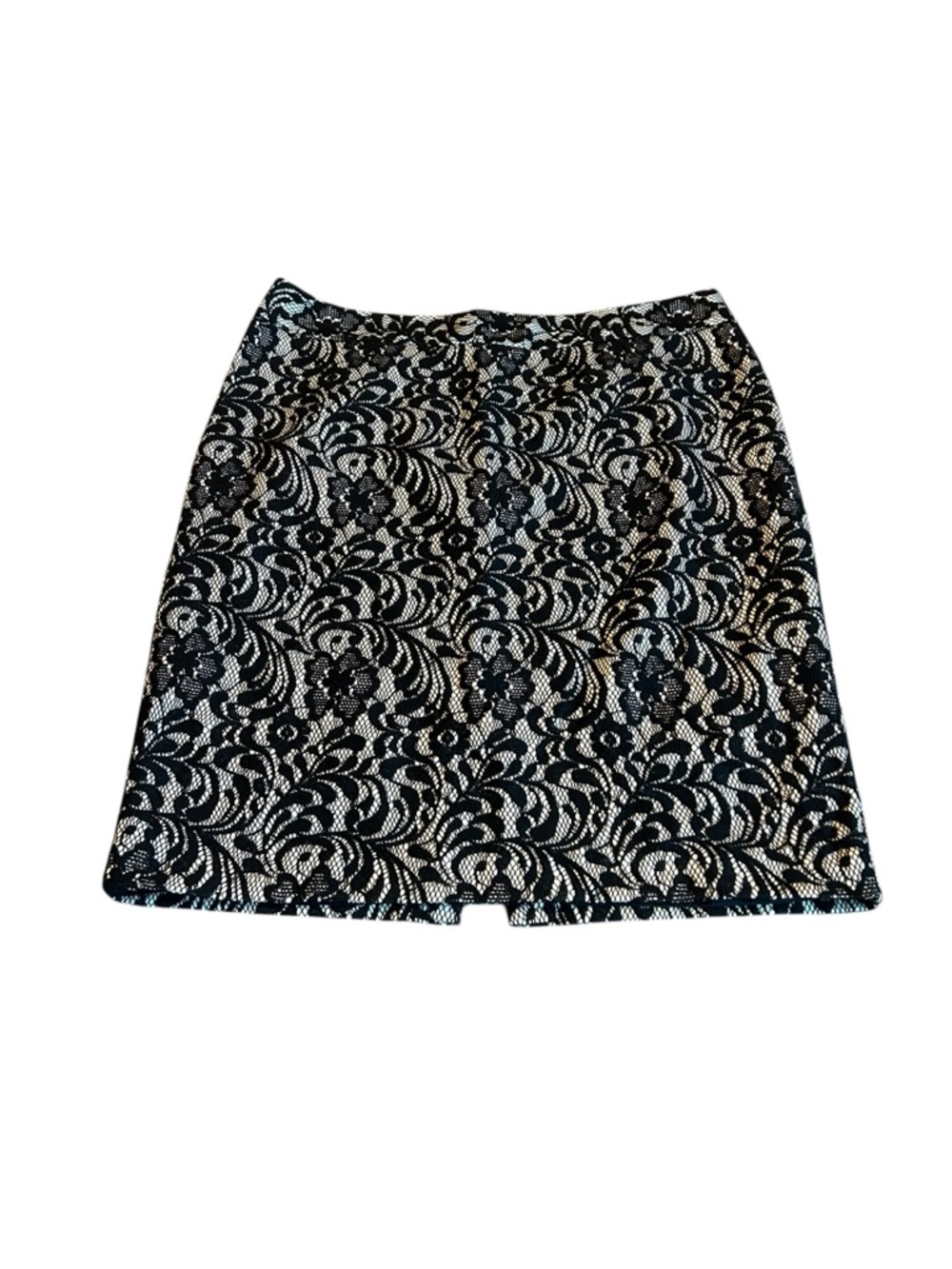 Worthington Black and White Lace-Effect Pencil Skirt